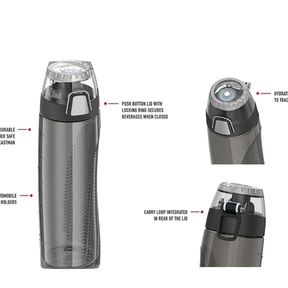 Thermos 24 Ounce Tritan Hydration Bottle with Meter, Smoke, water bottle - Picture 6 of 6